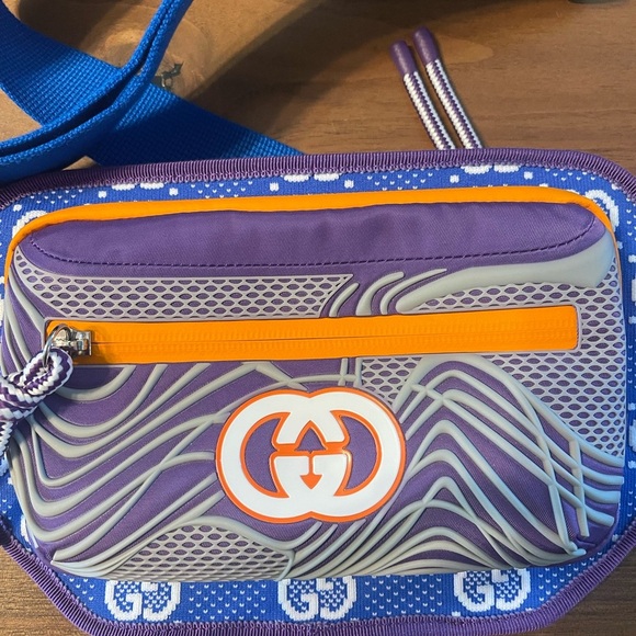 Gucci Blue and Purple Crossbody Bag - Picture 2 of 6